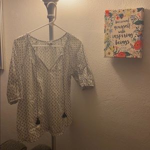 White & black blouse